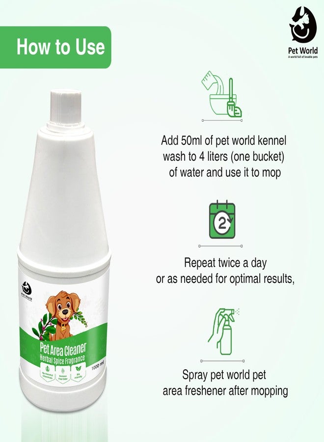 PET WORLD Area Cleaner, Pet Area Odour Remover for All Types of Surfaces | Super Safe for The Pets, Can Remove Urine Smell for Instant Freshness, Eco-Friendly Odour (1000ml), Liquid - Image 4